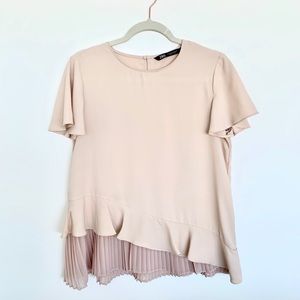 Zara Top with Pleated and Ruffled Hem